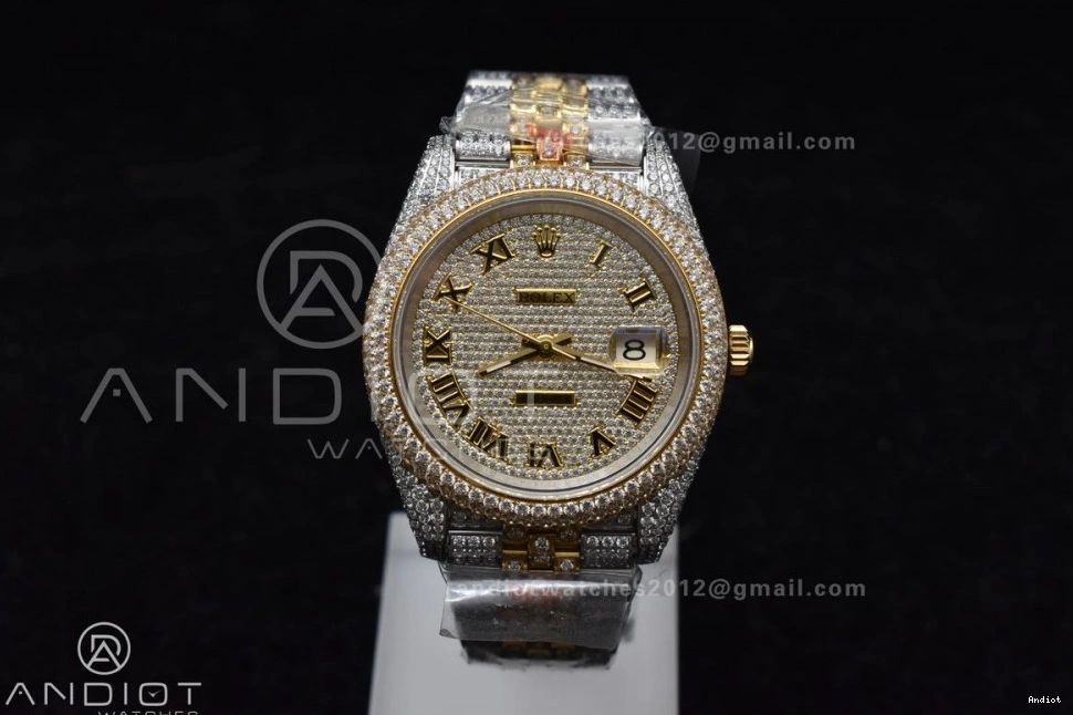 Yellow 2 Diamond DateJust TWD 41mm Gold Best Tone Version Dial Roman 0122